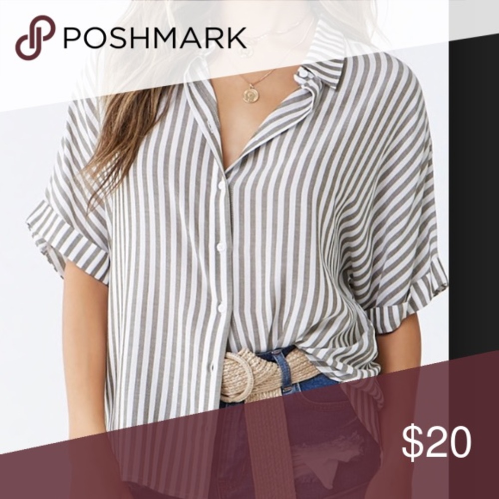Stripped button up top